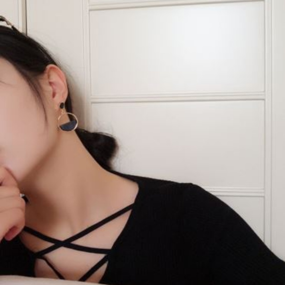 3 For $20/ Half Circle Marble Pendant Earring - Picture 3 of 4